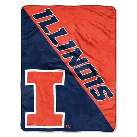 THE NORTH WEST COMPANY The Northwest 1COL-65901-0030-RET Illinois Fighting Illini Halftone Raschel Blanket 1COL659010030RET